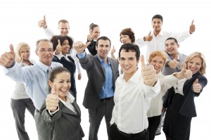 Successful Business People Showing Thumbs Up.